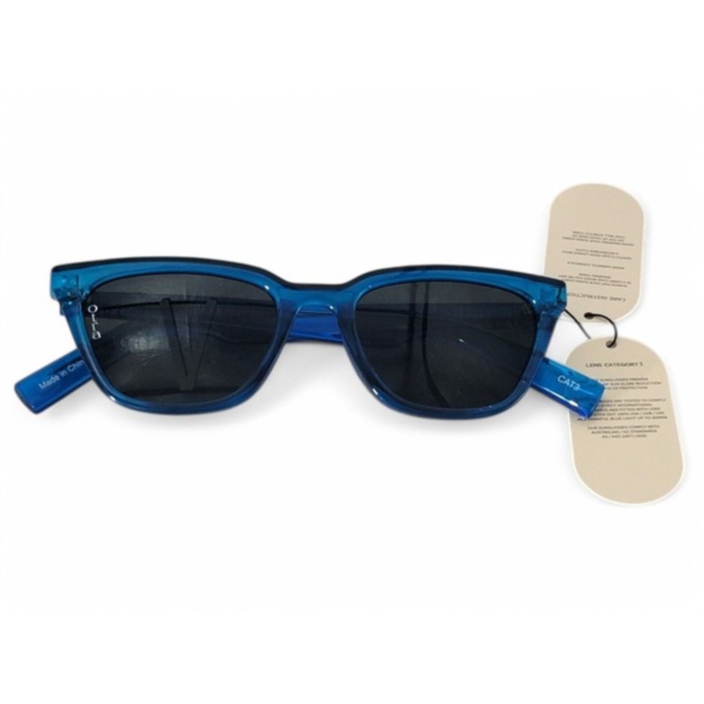 Otra Seva Trans Blue Smoke Sunglasses NWT UV400 CAT3 Unisex Retro Rectangle - Picture 4 of 8